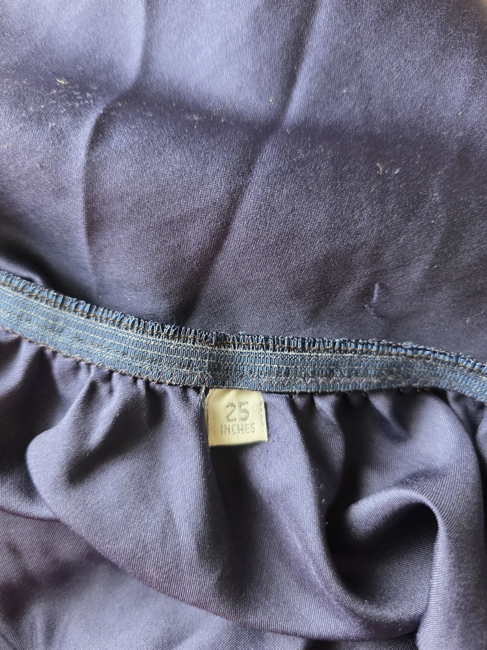 Christian Dior Vintage Navy Half Slip S  Lace Hem, Embroidered Dior Logo, ILGWU - Picture 9 of 14